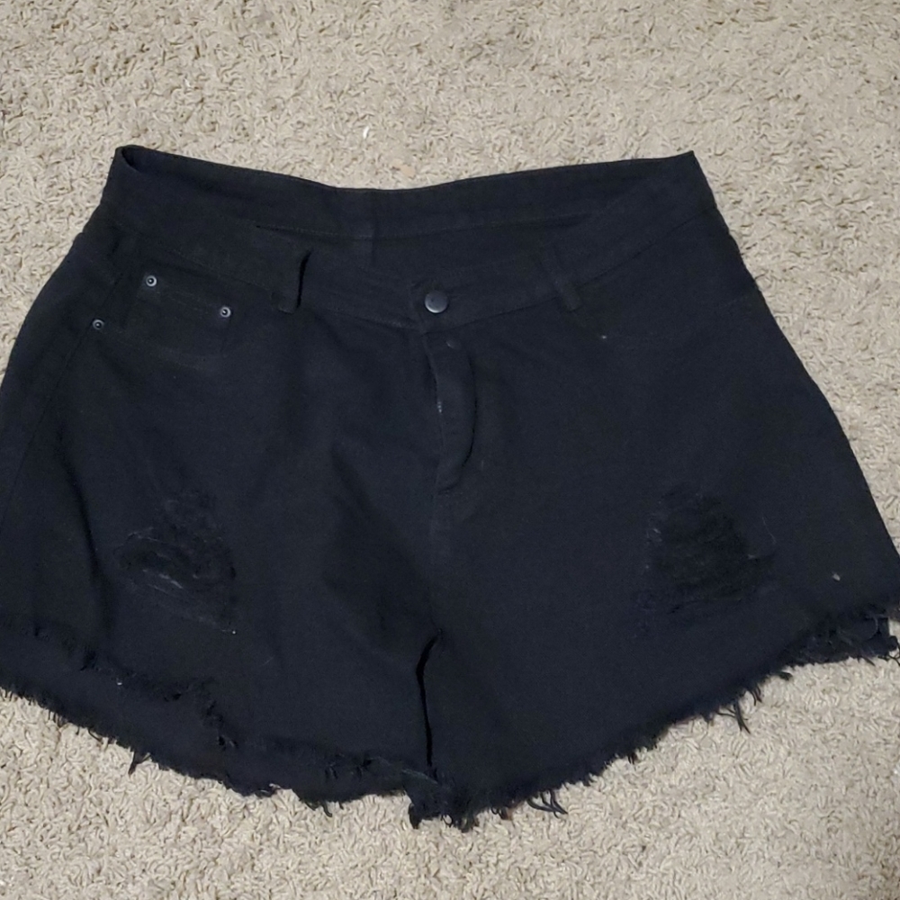 Black jean shorts